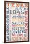 Texas - Barnwood Typography-Lantern Press-Framed Art Print