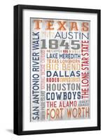 Texas - Barnwood Typography-Lantern Press-Framed Art Print