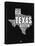 Texas Black and White Map-NaxArt-Stretched Canvas