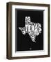 Texas Black and White Map-NaxArt-Framed Art Print