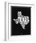 Texas Black and White Map-NaxArt-Framed Art Print