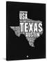 Texas Black and White Map-NaxArt-Stretched Canvas