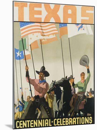 Texas Centennial Celebrations Poster-null-Mounted Giclee Print