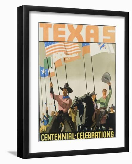Texas Centennial Celebrations Poster-null-Framed Giclee Print