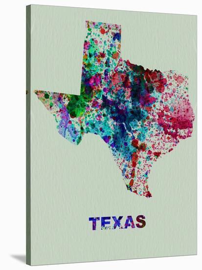 Texas Color Splatter Map-NaxArt-Stretched Canvas