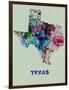 Texas Color Splatter Map-NaxArt-Framed Art Print