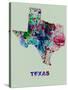 Texas Color Splatter Map-NaxArt-Stretched Canvas