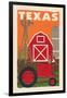 Texas - Country - Woodblock-Lantern Press-Framed Art Print