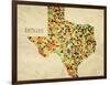 Texas County Map-David Bowman-Framed Giclee Print