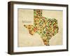 Texas County Map-David Bowman-Framed Giclee Print