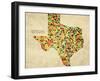 Texas County Map-David Bowman-Framed Giclee Print