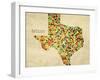 Texas County Map-David Bowman-Framed Giclee Print