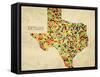 Texas County Map-David Bowman-Framed Stretched Canvas