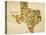 Texas County Map-David Bowman-Stretched Canvas