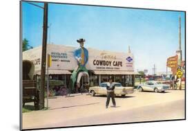 Texas Cowboy Cafe-null-Mounted Art Print