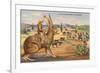 Texas Cowboy Herding from Jack Rabbit-null-Framed Premium Giclee Print