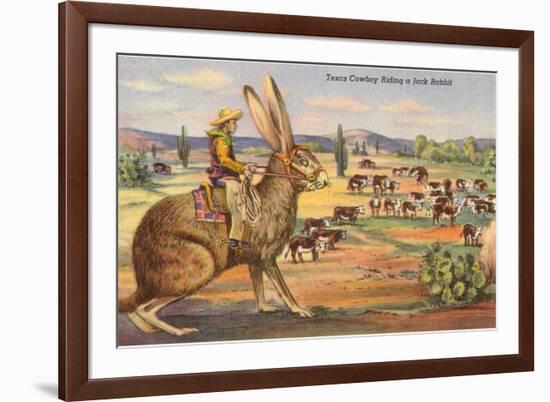 Texas Cowboy Herding from Jack Rabbit-null-Framed Premium Giclee Print