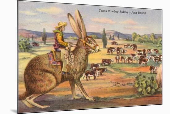 Texas Cowboy Herding from Jack Rabbit-null-Mounted Premium Giclee Print