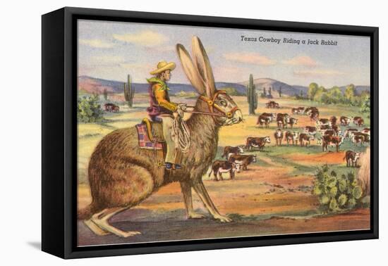 Texas Cowboy Herding from Jack Rabbit-null-Framed Stretched Canvas