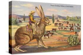Texas Cowboy Herding from Jack Rabbit-null-Stretched Canvas