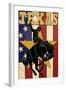 Texas - Cowboy with Bucking Bronco-Lantern Press-Framed Art Print