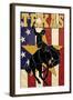 Texas - Cowboy with Bucking Bronco-Lantern Press-Framed Art Print