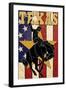 Texas - Cowboy with Bucking Bronco-Lantern Press-Framed Art Print