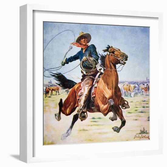 Texas Cowboy-Stanley L Wood-Framed Giclee Print