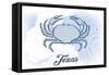 Texas - Crab - Blue - Coastal Icon-Lantern Press-Framed Stretched Canvas