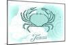 Texas - Crab - Teal - Coastal Icon-Lantern Press-Mounted Art Print