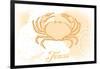 Texas - Crab - Yellow - Coastal Icon-Lantern Press-Framed Art Print