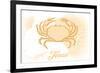 Texas - Crab - Yellow - Coastal Icon-Lantern Press-Framed Art Print