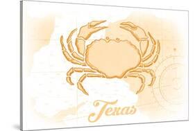 Texas - Crab - Yellow - Coastal Icon-Lantern Press-Stretched Canvas