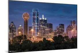 Texas - Dallas Skyline-Trends International-Mounted Poster