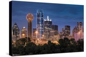 Texas - Dallas Skyline-Trends International-Stretched Canvas
