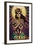 Texas - Day of the Dead Crossbones-Lantern Press-Framed Art Print