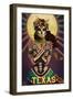 Texas - Day of the Dead Crossbones-Lantern Press-Framed Art Print