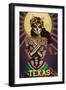 Texas - Day of the Dead Crossbones-Lantern Press-Framed Art Print
