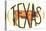 Texas Decal with Longhorn Steer-null-Stretched Canvas