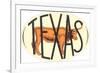 Texas Decal with Longhorn Steer-null-Framed Premium Giclee Print