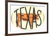 Texas Decal with Longhorn Steer-null-Framed Premium Giclee Print