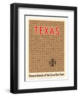 Texas - Famous Cattle Brands of the Lone Star State - Santa Fe Railroad-Pacifica Island Art-Framed Art Print