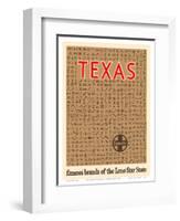 Texas - Famous Cattle Brands of the Lone Star State - Santa Fe Railroad-Pacifica Island Art-Framed Art Print