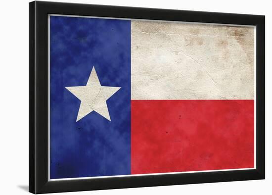 Texas Flag Distressed Art Print Poster-null-Lamina Framed Poster