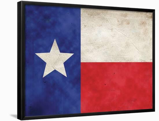 Texas Flag Distressed Art Print Poster-null-Framed Poster