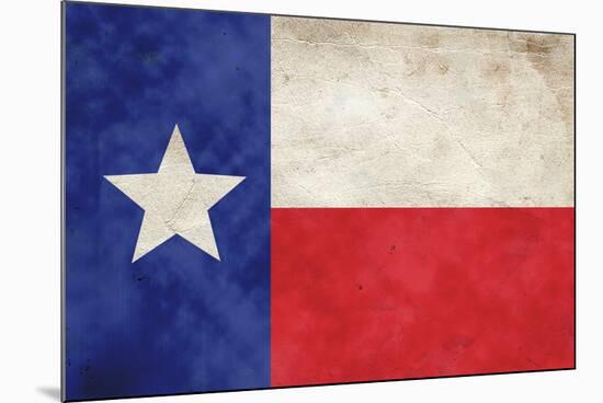 Texas Flag Distressed-null-Mounted Art Print