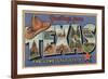 Texas - Greetings From The Lone Star State-Lantern Press-Framed Art Print