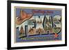 Texas - Greetings From The Lone Star State-Lantern Press-Framed Art Print