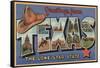 Texas - Greetings From The Lone Star State-Lantern Press-Framed Stretched Canvas