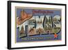 Texas - Greetings From The Lone Star State-Lantern Press-Framed Art Print